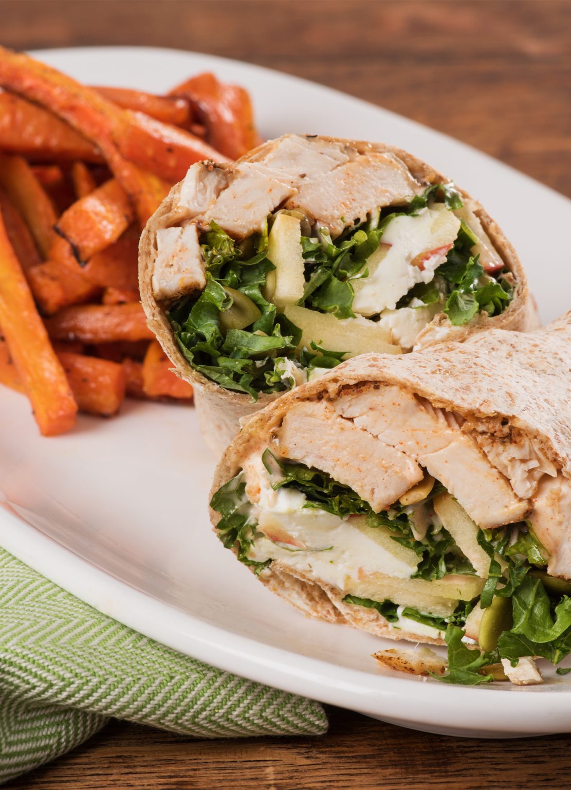 Spiced Chicken Wraps With Carrot Fries – Zabiha Halal