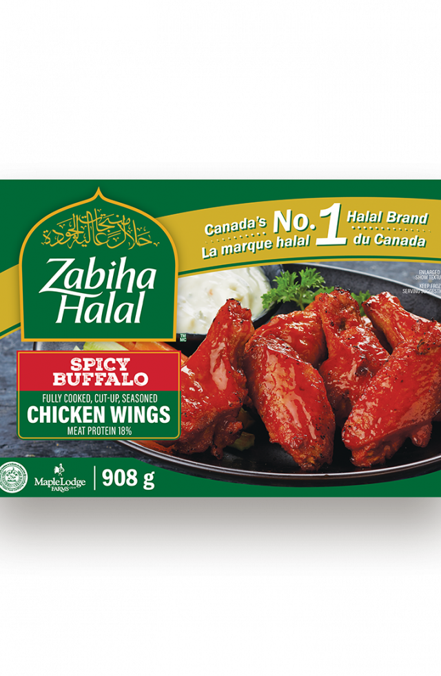 A package of frozen Spicy Buffalo Style Chicken Wings